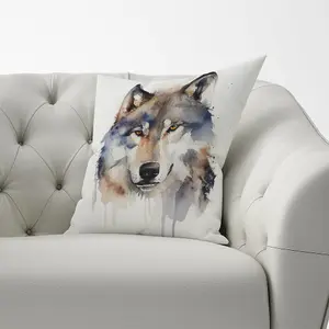 Wolf Watercolour Cushions 60cm x 60cm