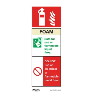 Sealey Safe Conditions Safety Sign Foam Fire Extinguisher Self-Adhesive SS30V1