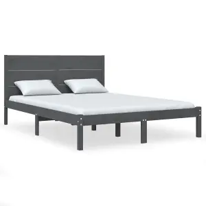 Berkfield Bed Frame Grey Solid Wood Pine 120x200 cm