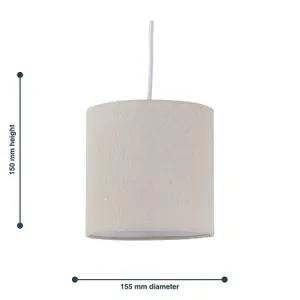 First Choice Lighting Set of 2 Natural Linen 15.5cm Table Lamp Shades