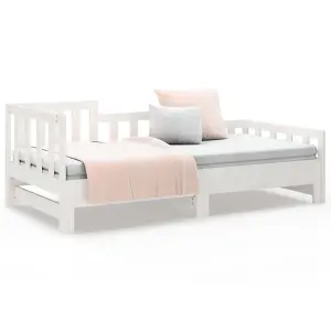 Berkfield Pull-out Day Bed White 2x(90x190) cm Solid Wood Pine