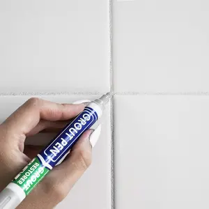 Twin Pack Grout Pen - Designed for restoring tile grout in bathrooms & kitchens (Light Grey)