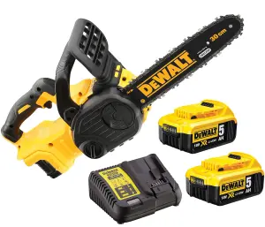 Dewalt DCM565P2 18v XR 30cm Cordless Chainsaw Brushless - 2 x 5.0ah Batteries