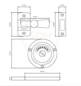 Dart Period Privacy Indicator Bolt Vacant Engaged Bathroom Lock - Polished Chrome