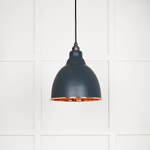 Hammered Copper Brindley Pendant in Soot