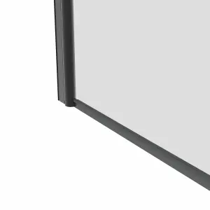 SunDaze 6mm Toughened Safety Glass Straight Pivot Shower Bath Screen - 1400x800mm Black