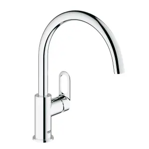 Grohe 31368 BauLoop Chrome Single Lever Kitchen Sink Mixer Tap Swivel High Spout