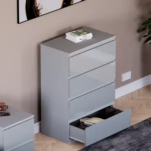 Vida Designs Glinton 4 Drawer Chest (100% FSC), Grey