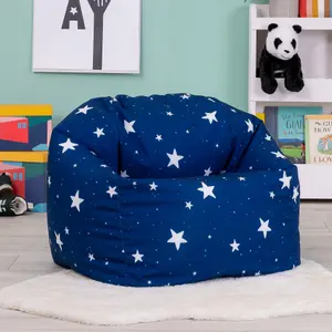 icon Kids Starry Skies Bean Bag Chair Navy Blue Childrens Bean Bags