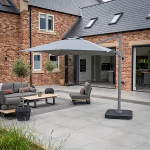 Eros 2.4m x 3.3m Rectangular Cantilever Parasol in Charcoal