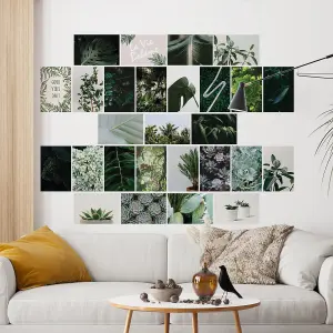 Walplus Green Aesthetic Adhesive Wall Mural Collage Set