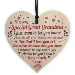 Red Ocean Great Grandma And Grandad Gifts Grandma Gifts For Christmas Handmade Wooden Hanging Heart Plaque Birthday Gift