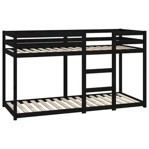 Cullompt Harriet Bee Bunk Bed 90x200 Cm Solid Wood Pine Black / 80 x 200 cm