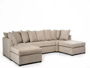 U Shape Sofa beige Bishop Scatter Back