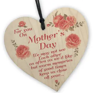 Red Ocean Mother's Day Gift For Mum  Wooden Hanging Heart Mum Gift  Mothers Day Gift From Daughter Son