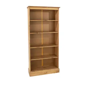 Tall 5 shelf bookcase, antique waxed finish, Cotswold range