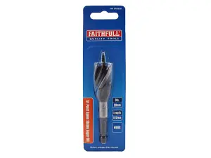 Faithfull 20mm Tri-Point Speed Auger Bit for Fast Wood Drilling