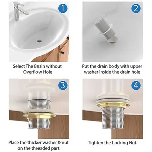 BELOFAY Pop Up Basin Waste UnSlotted Click Clack Bathroom Sink Plug in Chrome Finish - Modern Sink Waste Kit