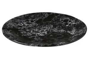 Interiors By Premier Nordic Black Faux Marble Dinner Plate, Durable Dinner Plate For Dinner, Versatile Deep Dinner Plate