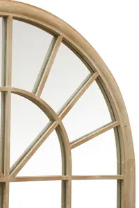 MirrorOutlet - The Somerley - Large Country Sand Colour Arch Garden Mirror 71"x 40" (180 x 103 cm)