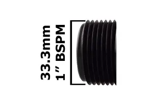 male multi-step hosetail for pond pumps/filters fits 20-25-32mm pipe,1" bsp male thread  measures 33.3mm across