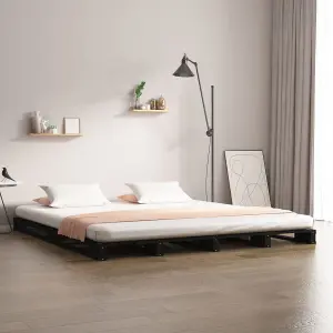 Berkfield Pallet Bed Black 120x200 cm Solid Wood Pine