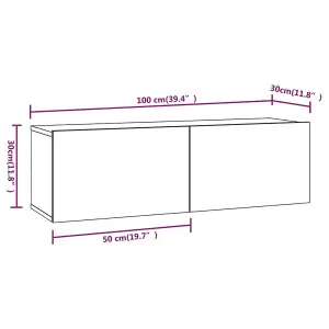 Berkfield Wall TV Cabinets 4 pcs Sonoma Oak 100x30x30 cm