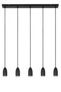 Lucide Evora Modern Pendant light 10cm - 5xGU10 - Black