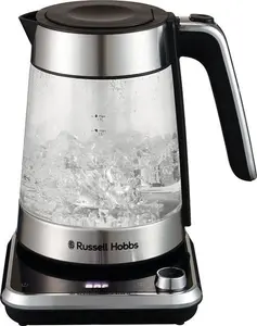 Russell Hobbs Attentiv 1.7L Electric Cordless Glass Kettle With Removable Infuser Basket - (Variable Temperature (40°C-100°C), Keep Warm Function,