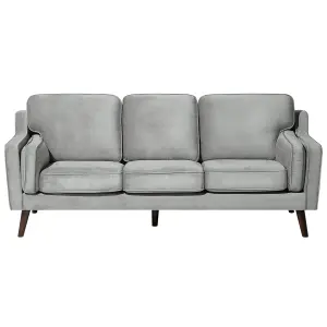 3 Seater Velvet Sofa Light Grey LOKKA