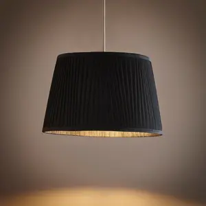 12" Shantung Pleat Light Shade Ceiling Table Lampshade Black