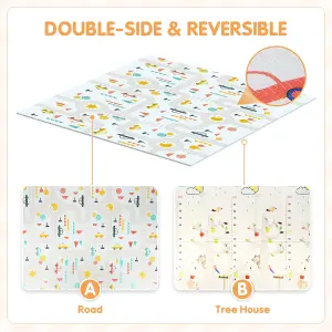 Baby Play Mat,Foldable Double Sided Crawling Mat-197cm x 177cm x 1cm