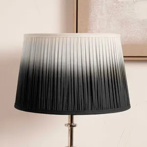 25cm Black Ombre Soft Pleated Tapered Lampshade