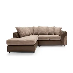 Harvey Left Facing Corner Sofa in Brown