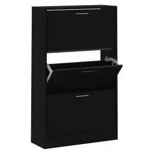 Shoe Cabinet Black 63x24x103 cm Engineered Wood