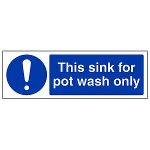 Sink For Pot Wash Catering Food Sign - Adhesive Vinyl - 300x100mm (x3)