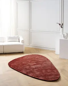 Viscose Area Rug 160 x 230 cm Dark Red TANDO