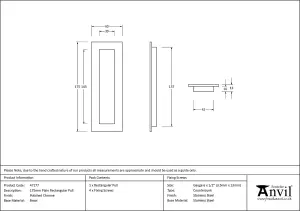 From The Anvil Polished Chrome 175mm Plain Rectangular Pull