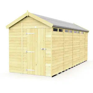 7 x 17 Feet Apex Security Shed - Single Door - Wood - L503 x W214 x H217 cm