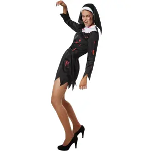 Scary Nun - Halloween fancy dress costume for women - black/white XXL