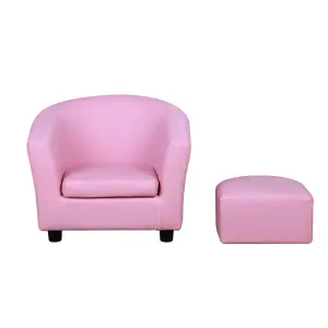 HOMCOM Children Kids Mini Sofa Armchair PVC Sweet Lovely and Safe Pink