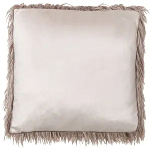 Set of 2 Cushions COROKIA Faux Fur 45 x 45 cm Solid Beige