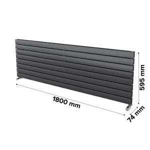 Ximax Vertirad Duplex HWHD1195600A Anthracite Gas Horizontal Designer panel Radiator, (W)1800mm x (H)595mm