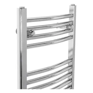 Right Radiators 1500x450 mm Bathroom Curved Heated Towel Rail Radiator Warmer Ladder Chrome