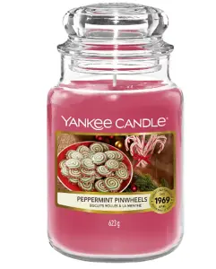 Yankee Candle Original Large Jar 623g Peppermint Pinwheels Scented Candle 110-150 Hours 1720940E