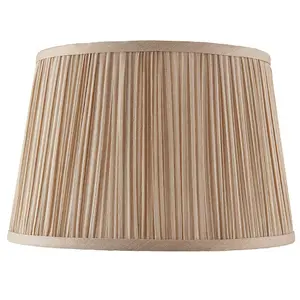 12" Luxury Round Tapered Lamp Shade Beige Pleated Organza Modern Elegant Drum