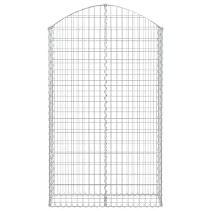 Berkfield Arched Gabion Basket 100x30x160/180 cm Galvanised Iron