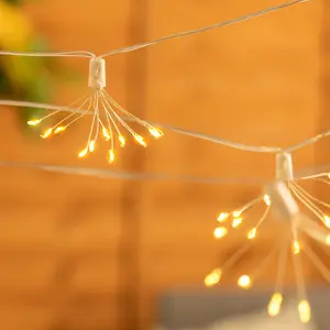 ValueLights Set of 10 - Solar Powered Outdoor Garden Starburst Fairy String Lights