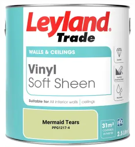 Leyland Trade Vinyl Soft Sheen Walls & Ceilings Emulsion Paint Mermaid Tears (PPG1217-4) - 2.5L