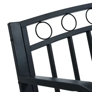 Berkfield Garden Bench 125 cm Black Steel